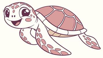 A cartoon turtle with a big smile vector