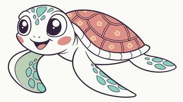 A cartoon turtle with a smile on its face vector