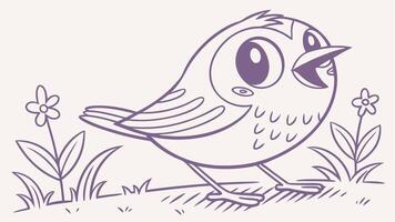 A cartoon bird with a big smile on its face vector