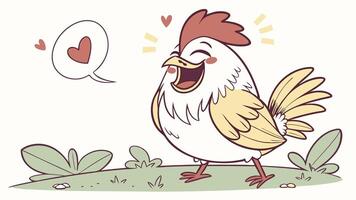 A cartoon chicken with a speech bubble vector