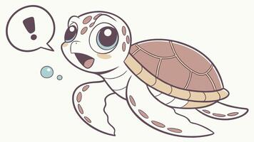 A cartoon turtle with a speech bubble vector