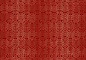 Abstract Chinese themed gold and red wave pattern design vector