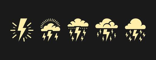 lightning illustration with 5 different models vector