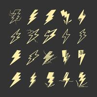 20 unique lightning icon collections vector