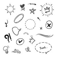 a collection of doodle elements for creative design purposes vector