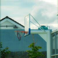 A basketball hoop with a net on it photo