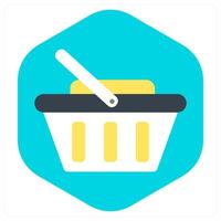 Basket and shopping trolley icon concept vector