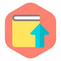 Upload Book and up icon concept vector