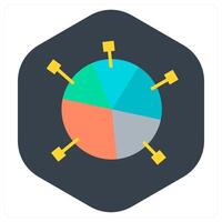 Pie Chart and distribution icon concept vector