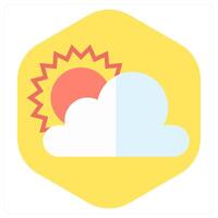 Cloudy Day and sun icon concept vector