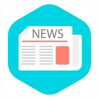 Newspaper and letter icon concept vector