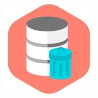 Trash Server and trash icon concept vector