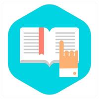Book Reading and bookmark icon concept vector