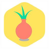 Flower Pot and leaf icon concept vector