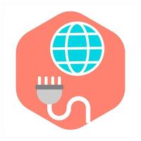 Global Connection and global icon concept vector