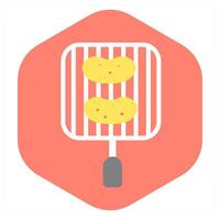 Grilled Pan and pan icon concept vector