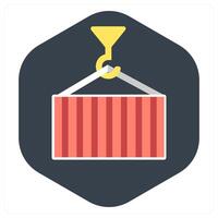 Crane and vehicle icon concept vector
