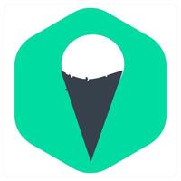 Ice Cream Cone and eat icon concept vector