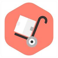 Parcel Trolley and cart icon concept vector