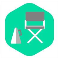 Director Chair and photo icon concept vector
