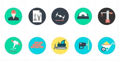 A set of 10 mix icons as engineer, repair tools, node vector