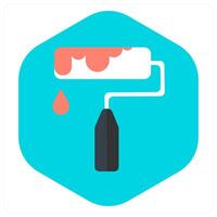 Paint Roller and tool icon concept vector