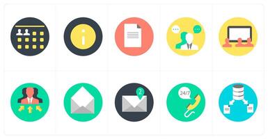 A set of 10 mix icons as user details, information, document vector