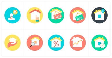 A set of 10 mix icons as customer support, real estate, house for sale vector