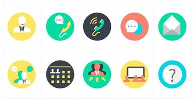 A set of 10 mix icons as customer support, 24x7 calling, wifi calling vector