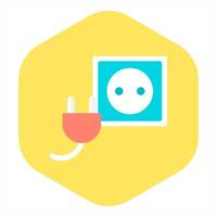 Socket and plug icon concept vector