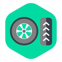 Wheel and cycle icon concept vector