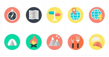 A set of 10 mix icons as compass direction, map, directions vector