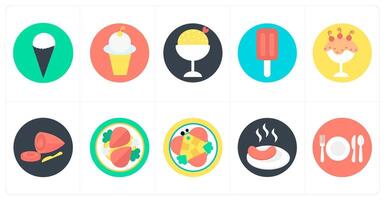 A set of 10 mix icons as ice cream cone, ice cream, dessert vector