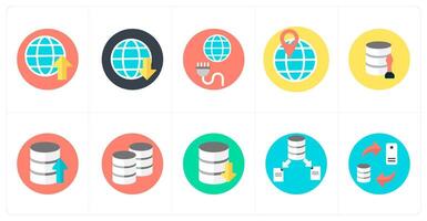 A set of 10 mix icons as globe, global connection, global location vector