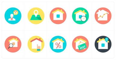 A set of 10 mix icons as customer support, pin, real estate vector