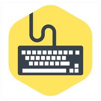 Keyboard and tech icon concept vector