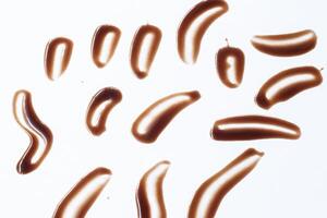 Cream chocolate spreading isolated on white background, with clipping path, top view photo