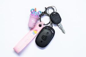 Bicycle key chain complete with a set of keys photo