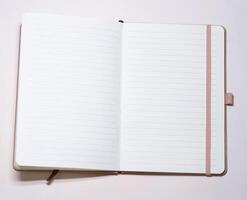 Blank open square ctalogue mockup on white design paper background. photo