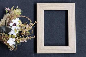 Valentine's Day concept. Top view vertical photo of photo frame isolated on background