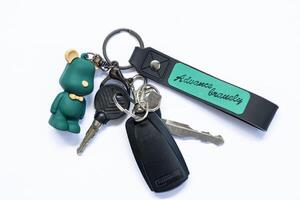 Car keys, isolated on white background, clipping path included. photo