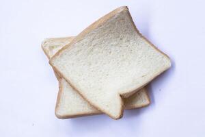 Bread slices isolated on white background. photo