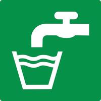 Green sign drinking water. Indicates places where safe drinking water is located. A source water suitable for human consumption without the need for additional treatment. Iso 7010. vector