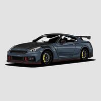 Perspective view car illustration for conceptual design vector