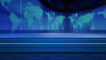 News background, News studio background world map with anchor table video