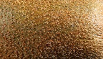 close-up of kiwi fruit peel highlighting its thin brown fuzzy surface and natural texture photo