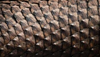 close-up of pangolin scales, showcasing overlapping armor-like texture with intricate natural patterns for wildlife conservation themes photo