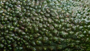 close-up of an avocado peel with rough bumpy dark green textured surface photo