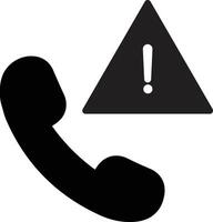 Emergency call icon . Danger call icon . Phone icon with warning triangle sign . illustration vector