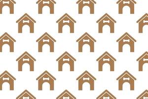 Dog house pattern on white background . Dog house with dog bone background . illustration vector